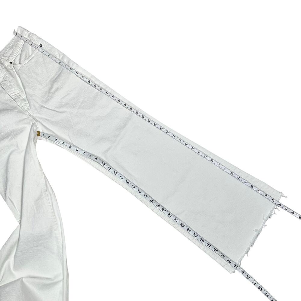 Point Sur | Women | White High Rise Boot Cut Raw Edge Denim Jeans | Size 30 - Picture 5 of 13